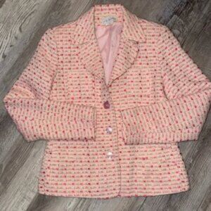 Vintage Tweed J. G. Hook Shade of Pink Blazer Size 6